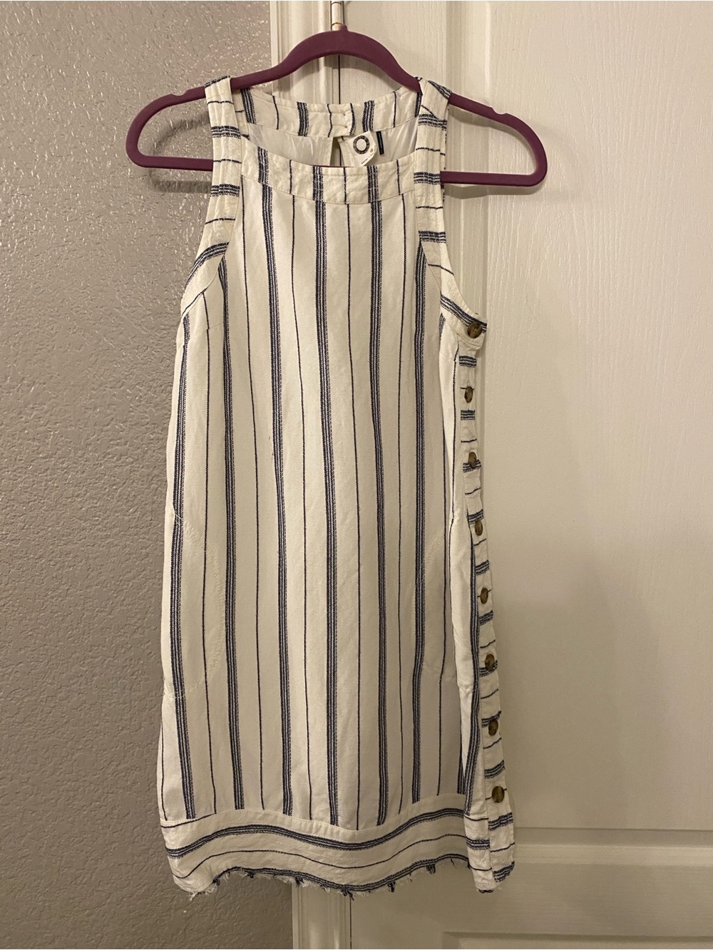 Anthropologie Akemi & Kin Claudia Striped Linen Blend Shift Mini Dress